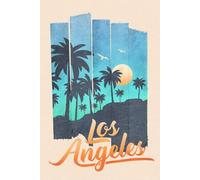 Letrero de metal vintage divertido con diseño de palmera de Los Ángeles, California, cielo azul, 20,3 x 30,5 cm