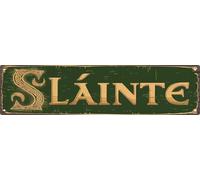 Letrero de metal vintage irlandés Slainte Cheers de 4 x 16 pulgadas, decoración de pared de cerveza retro para hombre, cueva, bar y decoración del hogar al aire libre
