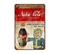 Letrero de metal vintage Nuka Cola, letrero de estaño, divertido póster decorativo para el hogar, hombre, cueva, bar, jardín, garaje, placa de pared, letrero de hierro, 20 x 30 cm