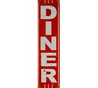 Letrero de metal vintage retro para cenar, tienda de café, restaurante, decoración única para pared