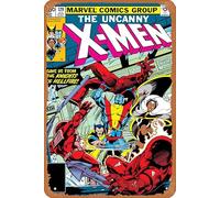 Letrero de metal vintage retro The Uncanny X-Men Issue No 129 Wolverine Storm Colossus Knights of Hellfire Comic Book Poster Home Bar Pub Garage Decor Gifts Home Wall Art Decor 8x12 Inch