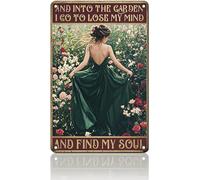 Letrero De Metal Y En El Voy A Perder Mi Mente Encontrar Mi Alma Vendimia Letrero Metálico Retro Metal Estaño Signo para Garaje Restaurante Casa Campo 20X30Cm