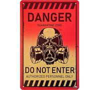 Letrero De Metal Zona De Cuarentena Peligrosa No Se Oxida Fácilmente Chapas Metalicas Exquisita Y Hermosa Letrero Metálico para Taberna Baño Casa Campo 20X30Cm