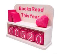 Letrero de motivación de lectura para entusiastas de libros para rastrear libros leídos este año con decoración funcional que despierta alegría en cualquier área de lectura (fucsia)