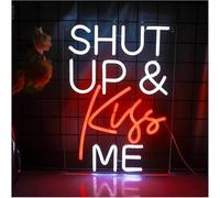 Letrero de neón Cállate, bésame para luces de neón, letras LED, decoración pared, letrero para bar, dormitorio, habitación niña