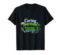 Letrero de neón Caring Overtime Nurse Night Shift Camiseta