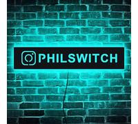 Letrero de neón con nombre de usuario de Instagram, letrero LED personalizado de Instagram, decoración de influencers de redes sociales, luz de neón de Instagrammer, letrero de neón personalizado