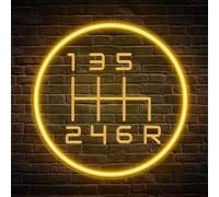 Letrero de neón con palanca de transmisión manual grabada para decoración de garaje, luz LED de garaje para decoración de habitación de coche, taller de reparación de automóviles, cueva de hombre