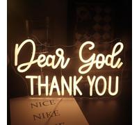 Letrero de neón con texto en inglés "Dear God Thank You", luces de neón decorativas regulables, luces inspiradoras para decoración de escritorio de oficina, hogar, sala de estar, aula, regalos