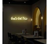 Letrero de neón con texto en inglés "God's Got This", decoración religiosa de versículo bíblico, regalo religioso para amigos, decoración del hogar de neón de fe