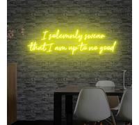 Letrero de neón con texto en inglés "I Solemnly Swear That i am up to no Good", letrero de luz LED para habitación, patio, decoración de pared del hogar, regalo para ella, letreros de neón