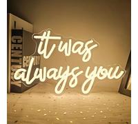 Letrero de neón con texto en inglés "It Was Always You" para decoración de pared, letrero LED de boda, luz de neón blanca cálida para boda, recepción, bar, fiesta, club, aniversario, día de San