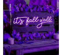 Letrero de neón con texto en inglés "It's Fall Yall" para otoño, temporada de otoño, luz LED, letrero de neón personalizado para temporada de otoño, decoración de Acción de Gracias, casa, fiesta de
