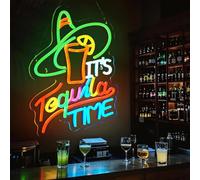 Letrero de neón con texto en inglés "It's Tequila Time" para bar, luz LED, decoración de pared para fiesta en casa, taberna, club, pub, bar, tienda, arte de pared de neón