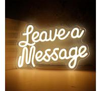 Letrero de neón con texto en inglés "Leave a Message", letrero de neón LED para decoración de pared, mensaje de teléfono, mensaje de invitado, letrero de neón con texto en inglés "Leave a Message",