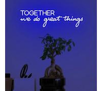 Letrero de neón con texto en inglés «Together we do Great Things», arte de pared de trabajo en equipo, decoración motivacional de oficina y dormitorio