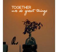Letrero de neón con texto en inglés «Together we do Great Things», arte de pared de trabajo en equipo, decoración motivacional de oficina y dormitorio