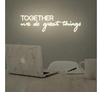 Letrero de neón con texto en inglés «Together we do Great Things», arte de pared de trabajo en equipo, decoración motivacional de oficina y dormitorio