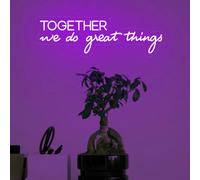 Letrero de neón con texto en inglés «Together we do Great Things», arte de pared de trabajo en equipo, decoración motivacional de oficina y dormitorio