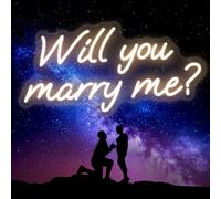Letrero de neón con texto en inglés "Will You Marry Me", letras iluminadas para decoración de propuestas de boda, blanco cálido, 41,9 x 21 cm