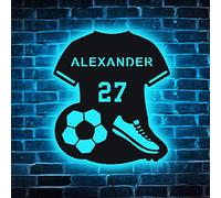 Letrero De Neón De Camiseta De Fútbol Personalizado, Decoración Para Colgar En La Pared, Regalo De Cumpleaños Para El Hijo Amante Del Fútbol, cartel De Camiseta De Fútbol