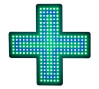 Letrero de neón de cruz verde para interiores con cadena, 3 modos intermitente/intermitente general/siempre encendido, letrero LED acrílico para clínica