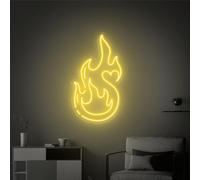 Letrero de neón de fuego, letreros de luz LED de llama, decoración de dormitorio, regalos de Navidad personalizados