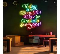 Letrero de neón de inclusión SPED Equality Neon, SLP Today is A Beautiful Day to Include Everyth, regalo