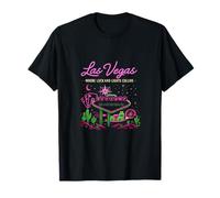 Letrero de neón de Las Vegas Donde la Suerte y Las Luces chocan Camiseta