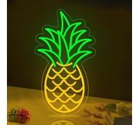 Letrero de neón de piña, luz LED regulable para decoración de pared, piña verde y amarilla, para tienda, dormitorio, bar, regalo de frutas para niños y amigos