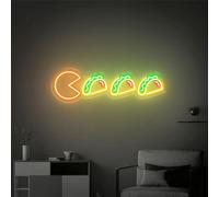 Letrero de neón de tacos, luz de comida mexicana, decoración de pared de restaurante, comedor, hogar, cocina, apertura, regalo, tienda de alimentos