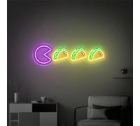 Letrero de neón de tacos, luz de comida mexicana, decoración de pared de restaurante, comedor, hogar, cocina, apertura, regalo, tienda de alimentos