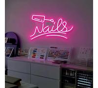 Letrero de neón de uñas, para salón de uñas, arte de pared para sala de belleza, letreros de sala de belleza, letrero de bienvenida para sala de pestañas, arte de belleza de neón