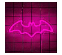 Letrero de neón Decoración de para fiesta Murciélago para letrero neón Luz LED Brillo ajustable Alimentación para dormitorio Bar Club