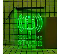 Letrero de neón en el Aire para decoración de Pared, Luces de neón LED RGB Regulables con Control Remoto para letreros de Salas de grabación de Estudios de música,Recording Studio a,40x30cm