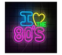 Letrero de neón Lámpara de neón ambiental relajante "I Love The 80s", luz para decoración pared, letreros