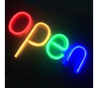 Letrero de neón LED abierto marcado por horario de apertura, decorado por USB o AAA Battery Power Store escaparate cafetería Bar logotipo de la tienda hotelera librería restaurante panadería pared