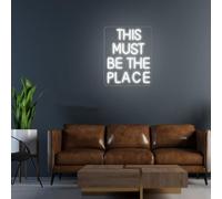 Letrero de neón LED con texto en inglés «This Must Be The Place» para bar, bar, bar, bar, decoración de dormitorio, decoración de pared