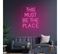 Letrero de neón LED con texto en inglés «This Must Be The Place» para bar, bar, bar, bar, decoración de dormitorio, decoración de pared