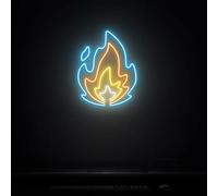 Letrero de neón LED de fuego, arte de pared de neón de llama, decoración estética de habitación, luz colgante de pared, elige tu color, tamaño y controla tu brillo