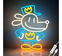 Letrero de neón LED Dog Man con licencia oficial, 38 x 31,5 cm, decoración de pared para habitación infantil o sala de juegos