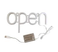 Letrero de Neón LED OPEN Mini Letrero de Neón Impermeable de Alto Brillo con 2 Modos de Fuente de Alimentación, Luz de Neón LED para Uso en Exteriores