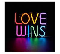 Letrero de neón Letrero luminoso de neón "El amor triunfa" para decoración pared, dormitorio o habitación. para cumpleaños. 35x27cm