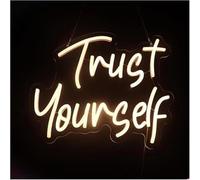 Letrero de neón Letrero luminoso LED "Confía en ti mismo" para decoración de pared ventana (32 x 28 cm)