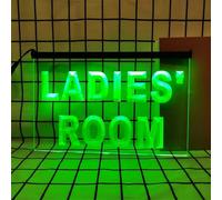 Letrero de neón para baño para decoración de Pared, Luces de neón LED RGB Regulables con Control Remoto para letreros de baños de Tiendas de hoteles,Ladies Room,30x20cm