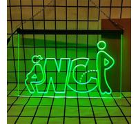 Letrero de neón para baño para decoración de Pared, Luces de neón LED RGB Regulables con Control Remoto para letreros de baños de Tiendas de hoteles,WC,30x20cm