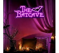 Letrero de neón para Halloween, divertido terror, decoración de pared para el hogar, luz gótica regulable con 1 cadena colgante para dormitorio, dormitorio, cueva de hombre, fiesta