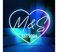 Letrero de neón personalizado para boda, letrero de neón LED tallado en 3D para boda, letrero LED de neón único, regalo de aniversario, cumpleaños, amantes del día de San Valentín