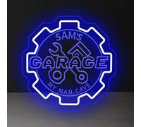 Letrero de neón personalizado para garaje con nombre de garaje, luces de neón LED para garaje, luces de neón regulables para decoración de pared de garaje