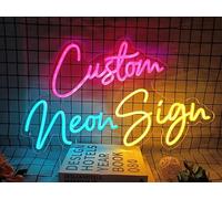 Letrero de neón personalizado, regalos para niñas, niños, Navidad, fiesta de boda, familia, bar, salón, letrero LED y logotipo de la empresa o letrero de luz de nombre comercial, regalo de cumpleaños